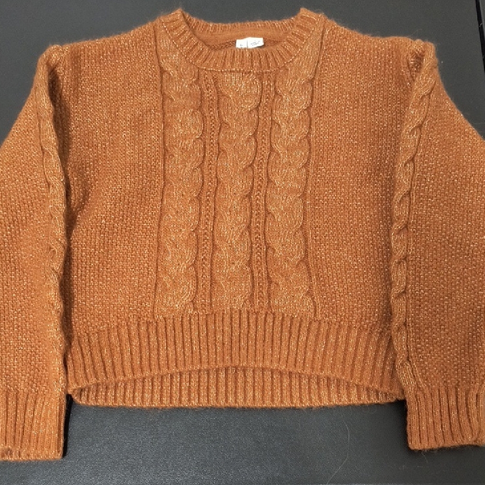 Janie and Jack Cable Knit Sweater - Warm Orange